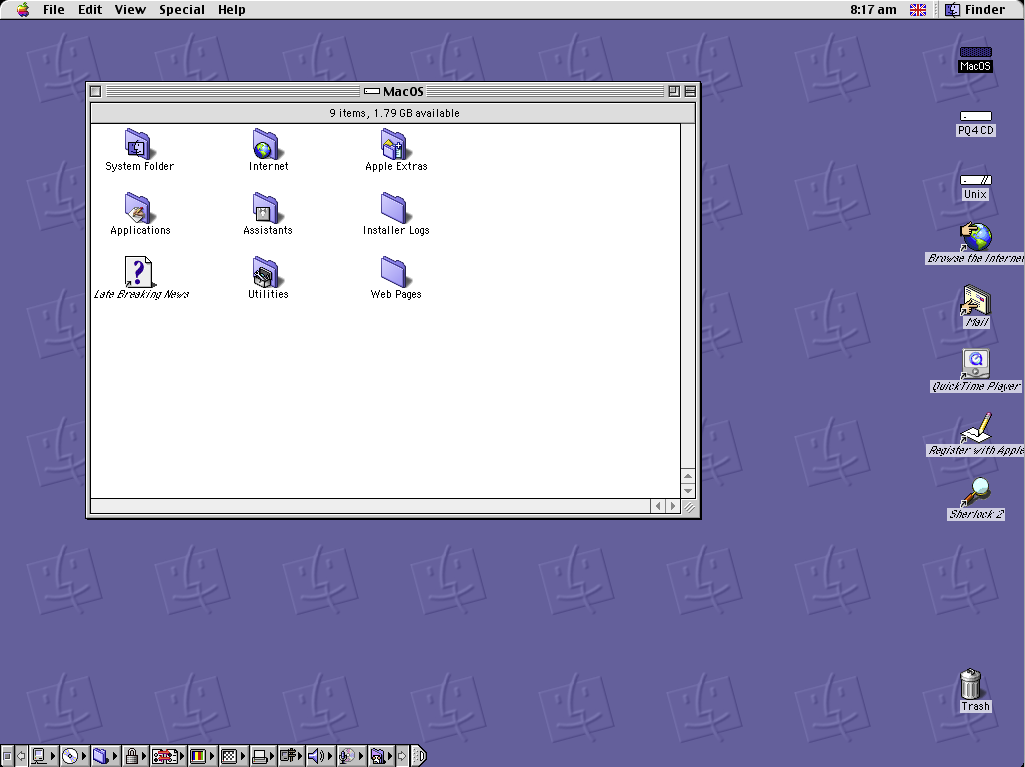 A screenshot of Sheep Shaver running  OS 9.0.4